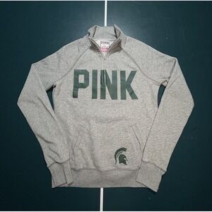 Victoria's Secret PINK Michigan State Spartans 1/4 Zip‎ Pullover Women's Size XS